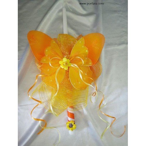  Orange Butterfly Easter Candle - Lambatha